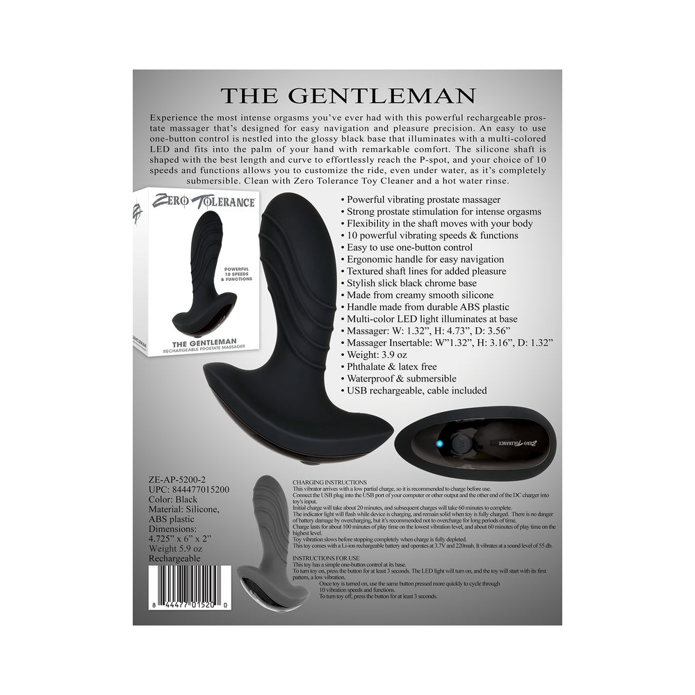 ZT Gentleman Vibr Prostate Massager Blk