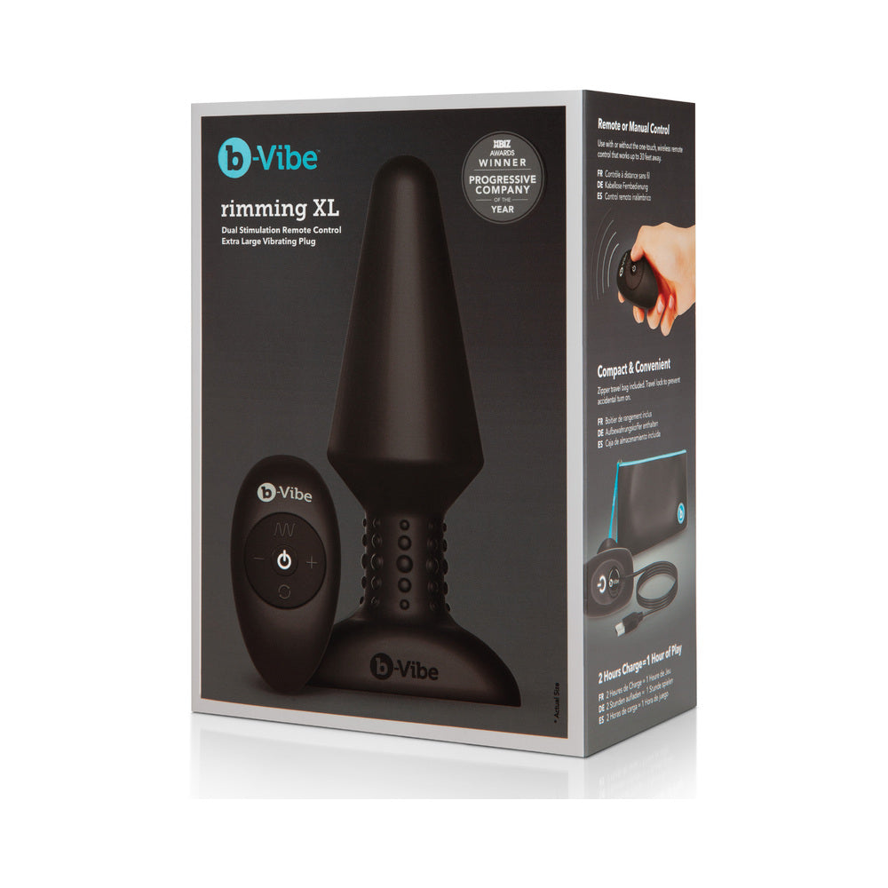 b-Vibe Rimming XL Rotating and Vibrating Remote Control Plug Black