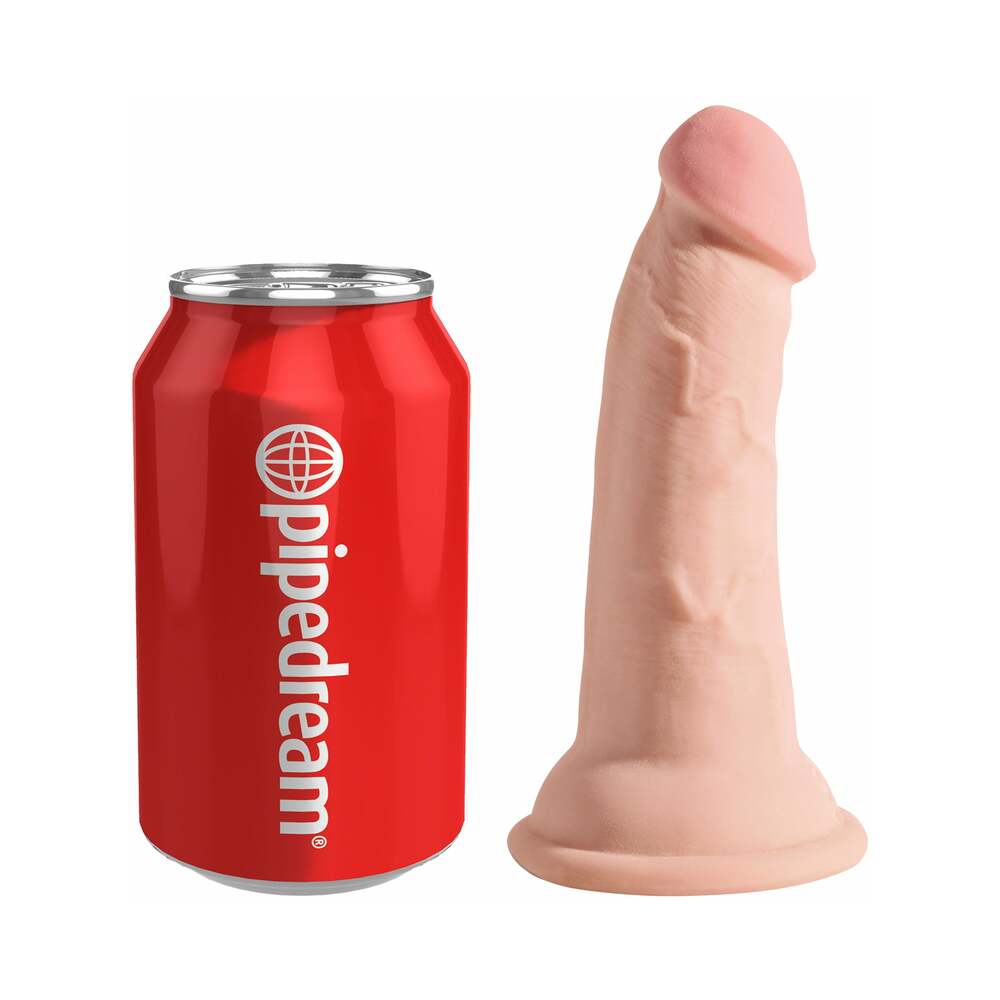 King Cock Plus 5 in. Triple Density Cock Realistic Dildo With Suction Cup Beige