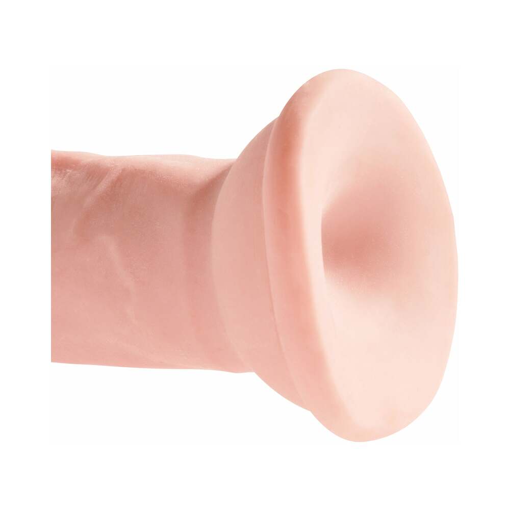 King Cock Plus 6 in. Triple Density Cock Realistic Dildo With Suction Cup Beige