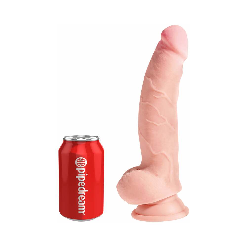 King Cock Plus 8in TriplDens Balls Beige