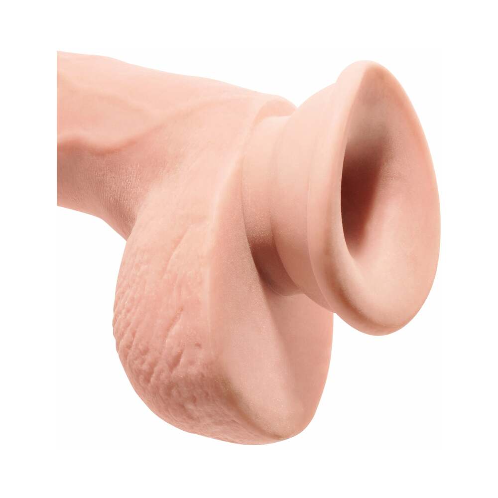 King Cock Plus 9in TriplDens Balls Beige