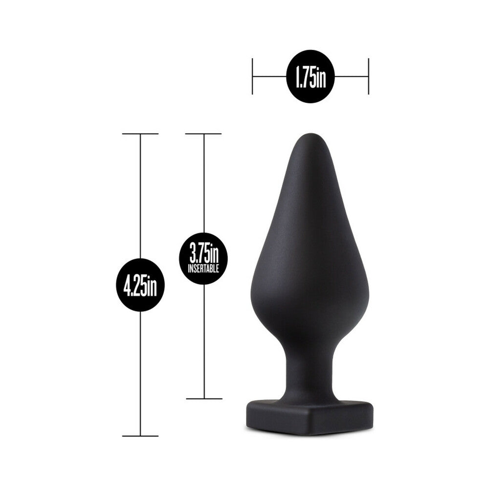 Temptasia 'Fuck Me' Silicone Anal Plug with Heart-Shaped Base Black