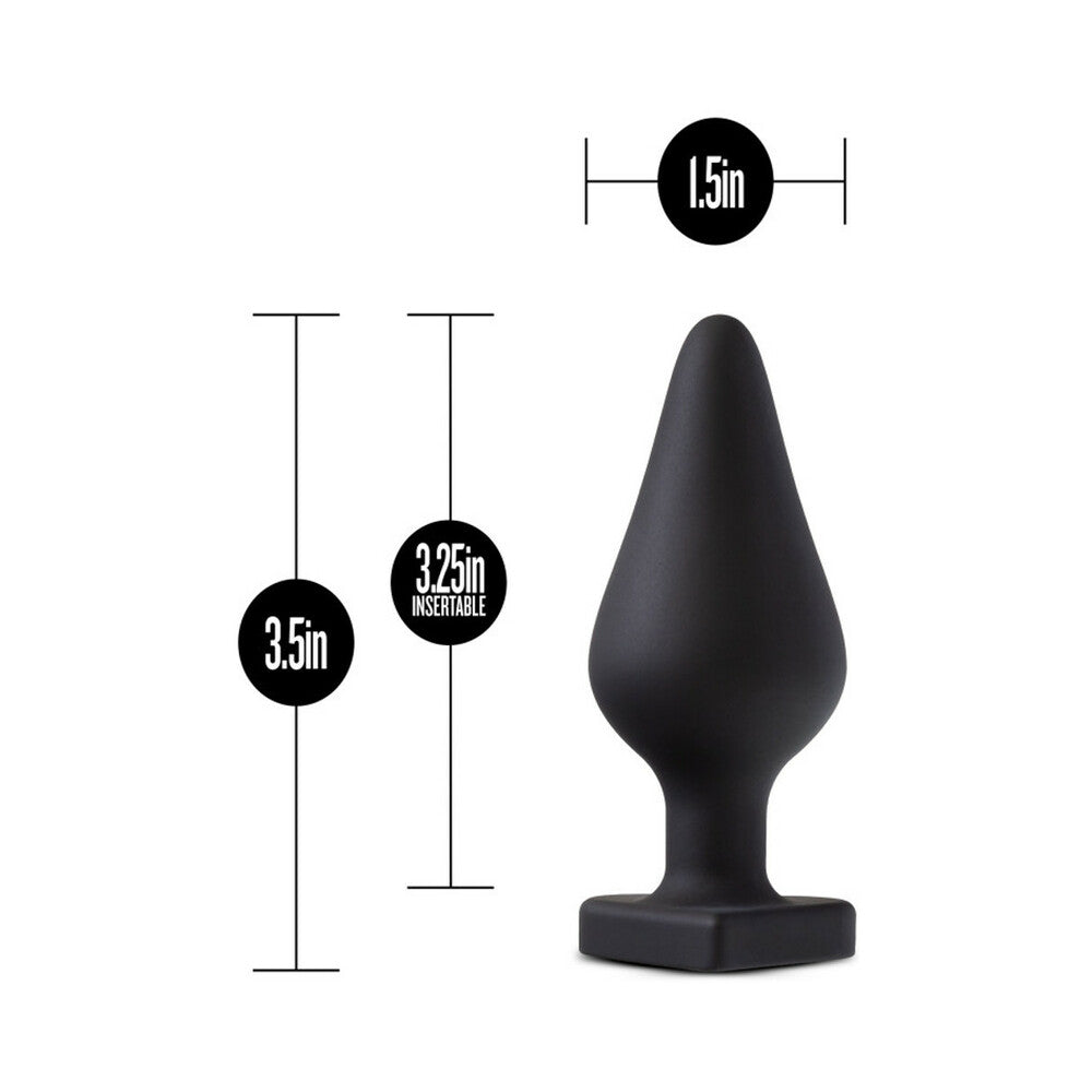 Temptasia 'Spank Me' Silicone Anal Plug with Heart-Shaped Base Black