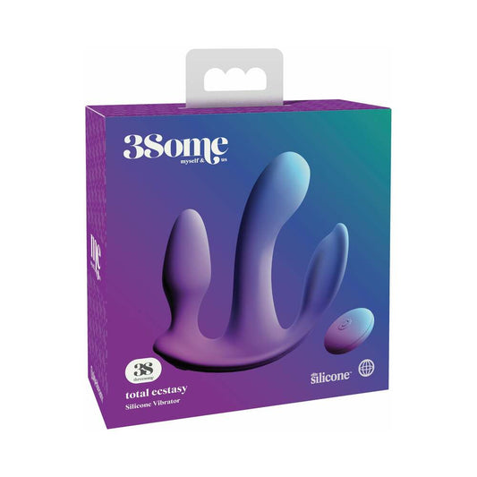 Pipedream 3Some Total Ecstasy Triple Stimulation Silicone Vibrator Purple