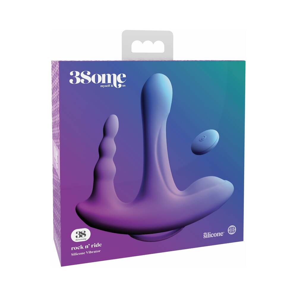 Pipedream 3Some Rock n' Ride Triple Stimulation Silicone Vibrator Purple