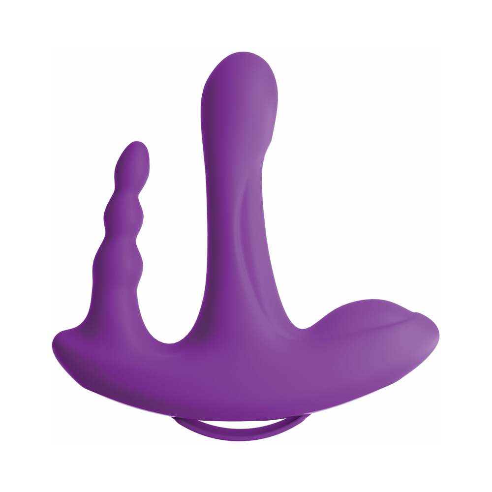 Pipedream 3Some Rock n' Ride Triple Stimulation Silicone Vibrator Purple