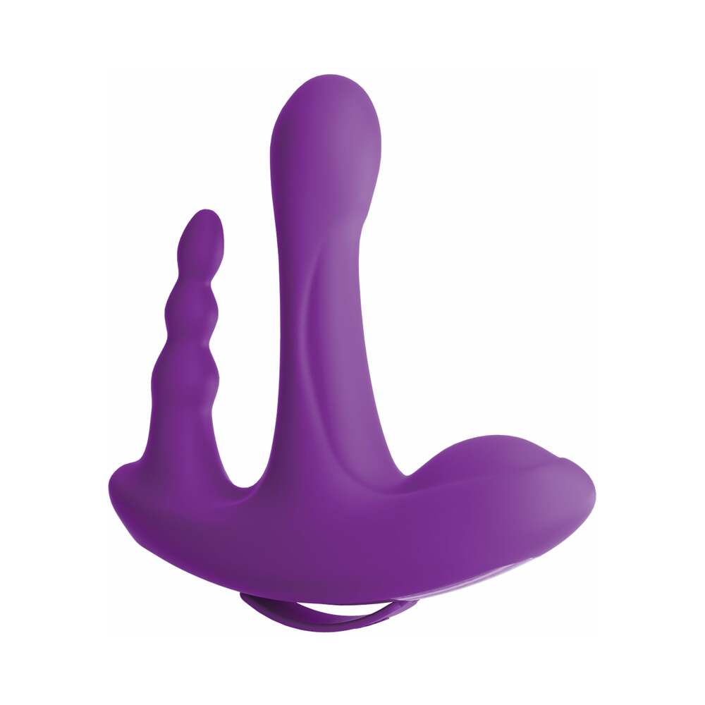 Pipedream 3Some Rock n' Ride Triple Stimulation Silicone Vibrator Purple