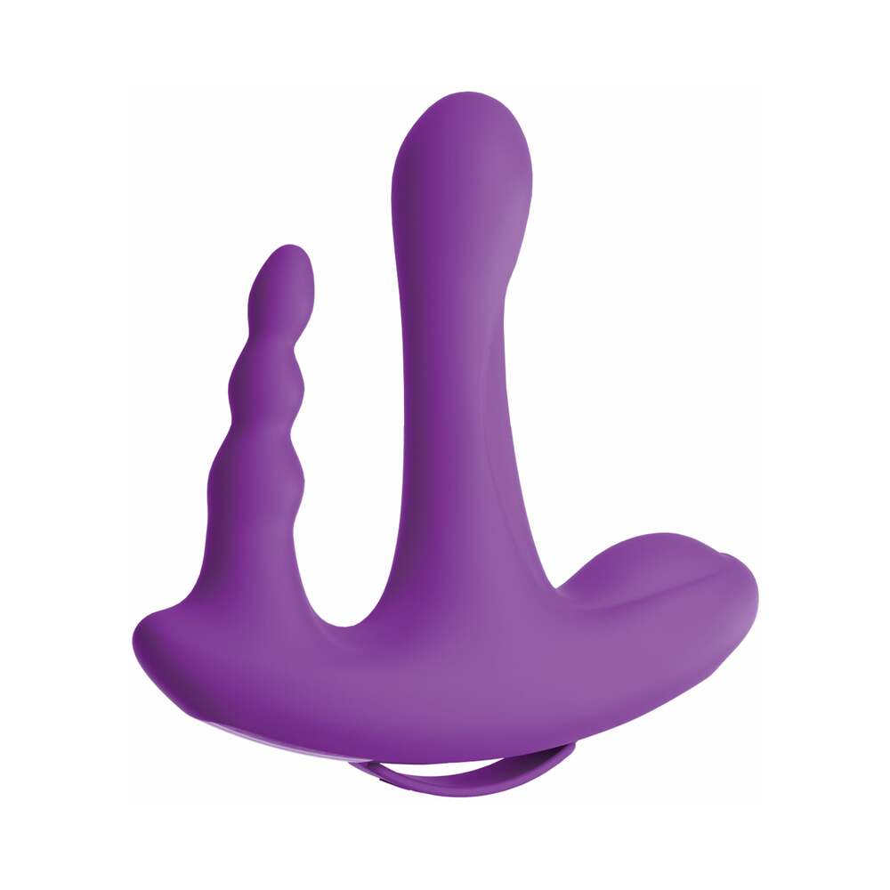 Pipedream 3Some Rock n' Ride Triple Stimulation Silicone Vibrator Purple