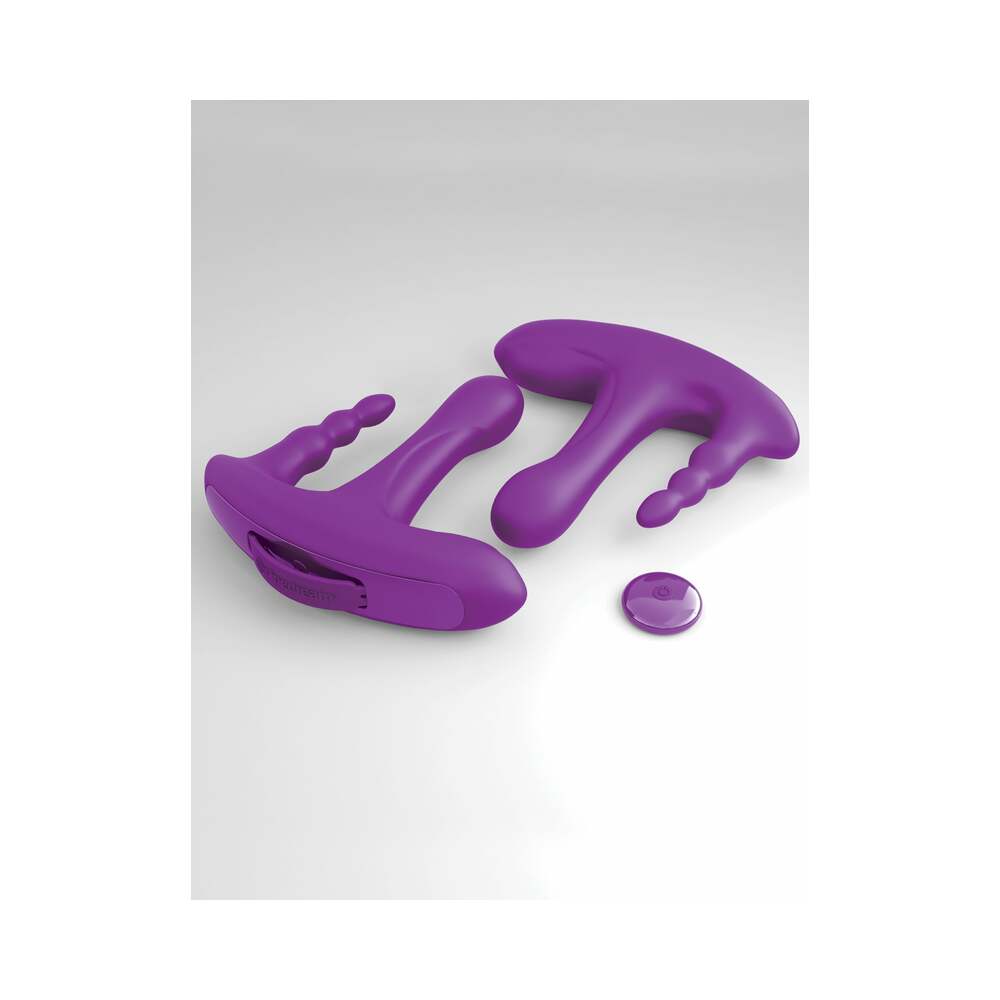 Pipedream 3Some Rock n' Ride Triple Stimulation Silicone Vibrator Purple