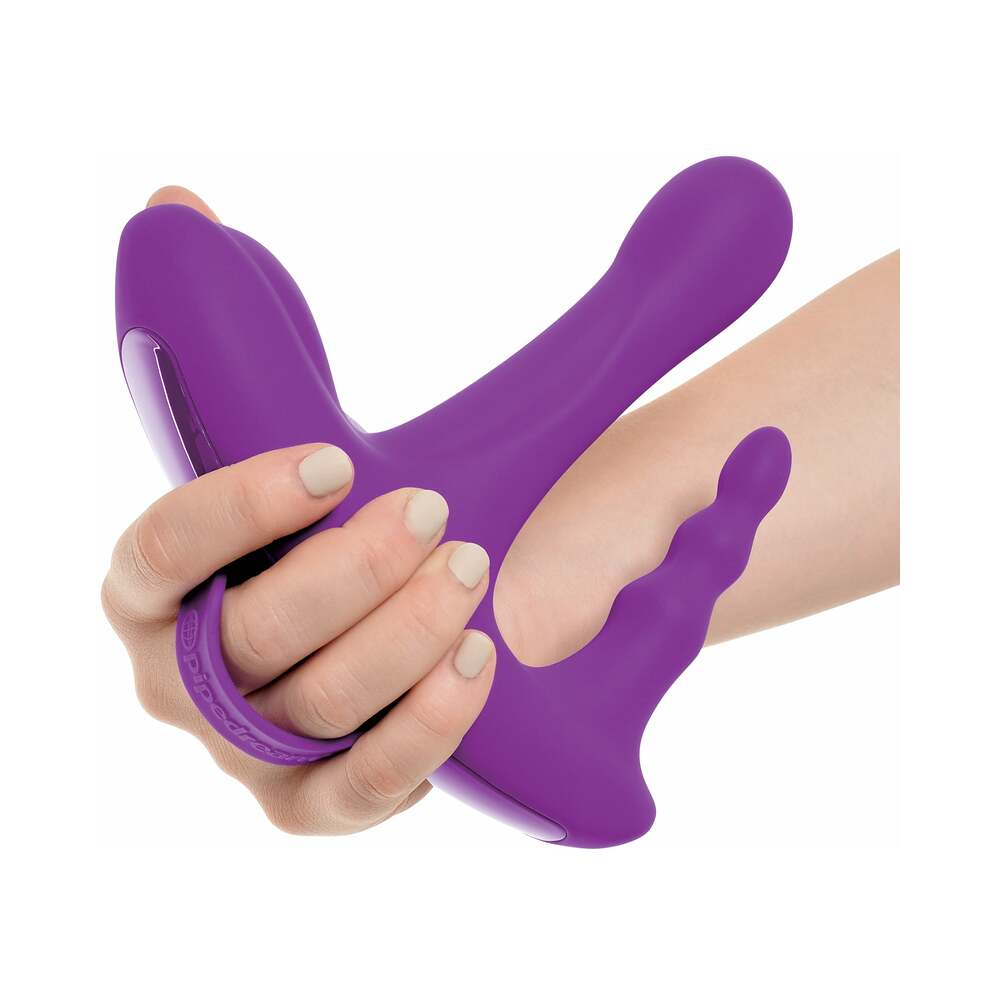 Pipedream 3Some Rock n' Ride Triple Stimulation Silicone Vibrator Purple