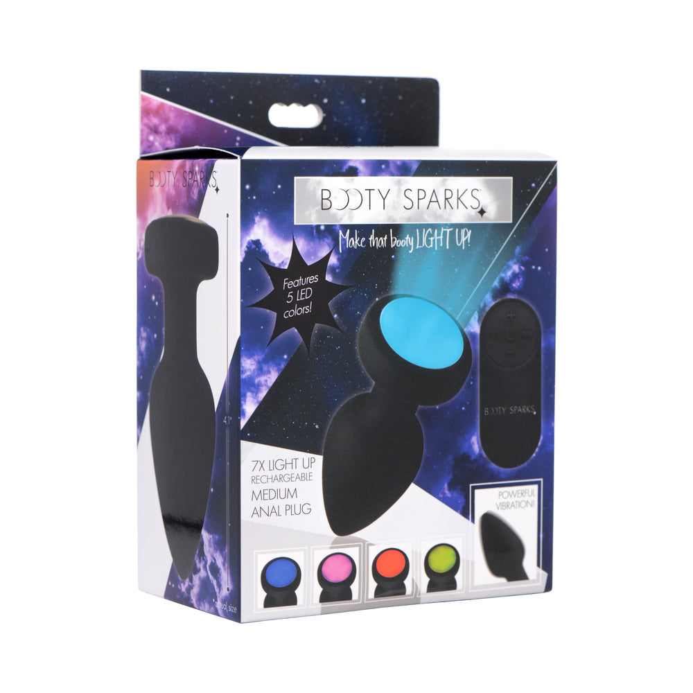 Booty Sparks Rechargeable Light Up Vibrating Anal Plug with Remote Control M