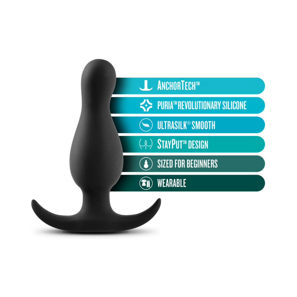 Anal Adventures Silicone Curve Plug Blk