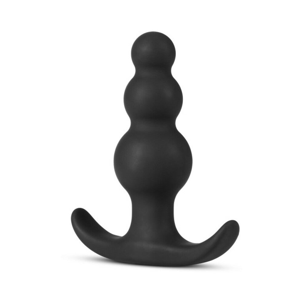 Anal Adventures Silicone Beaded Plug Blk