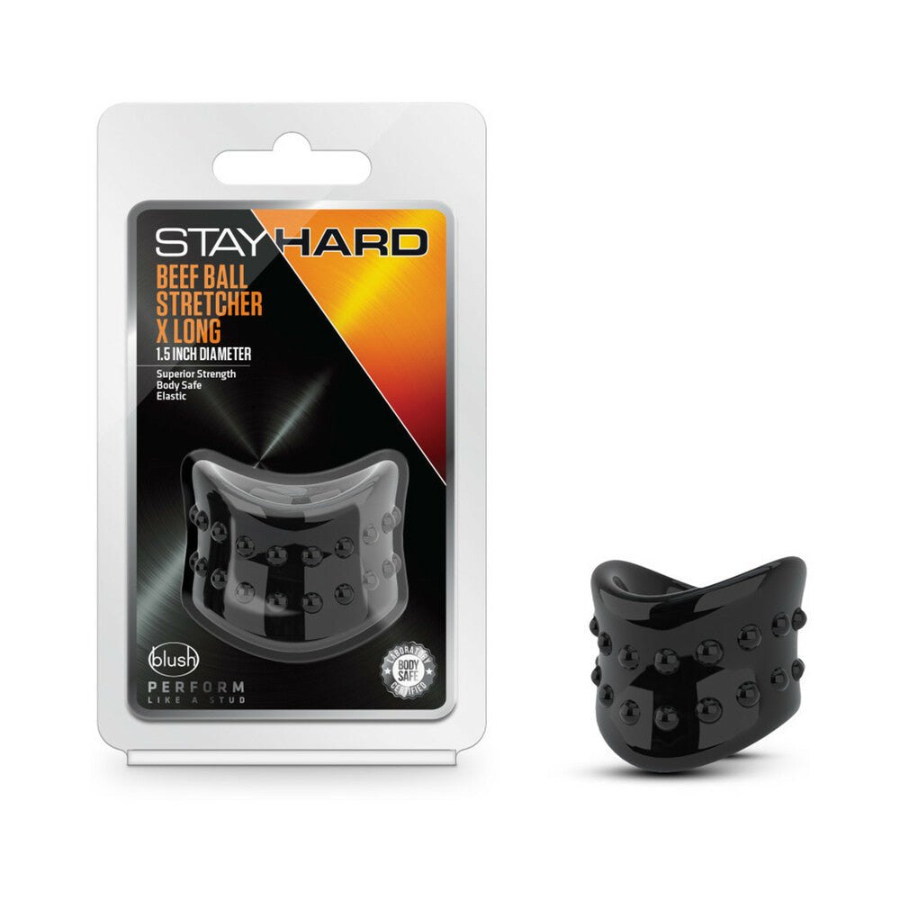 Blush Stay Hard Beef Ball Stretcher X Long 1.5 in. Black