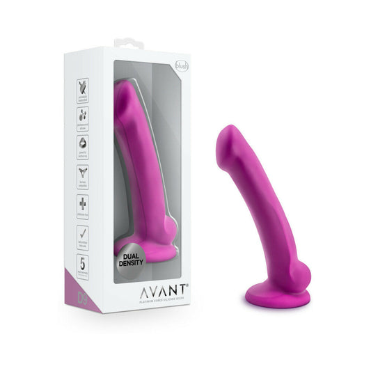 Blush Avant D9 Ergo Mini 7 in. Dual Density Silicone Dildo with Suction Cup Violet