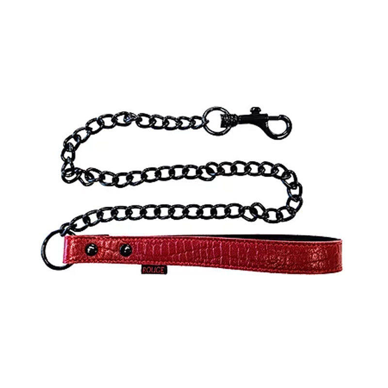 Leather Leash Burgunday & Black 