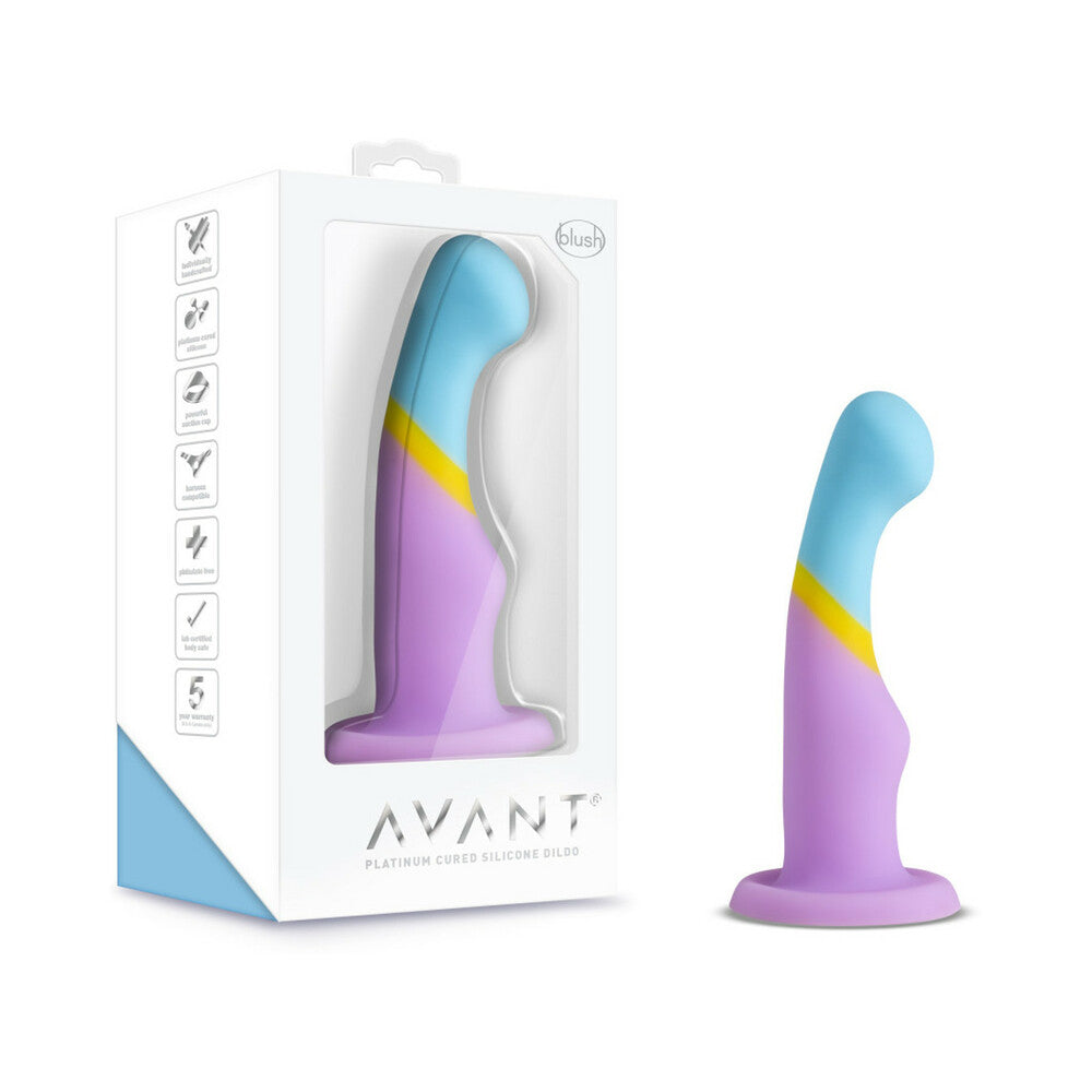 Blush Avant D14 Heart Of Gold 6 in. Silicone Dildo with Suction Cup Multicolor