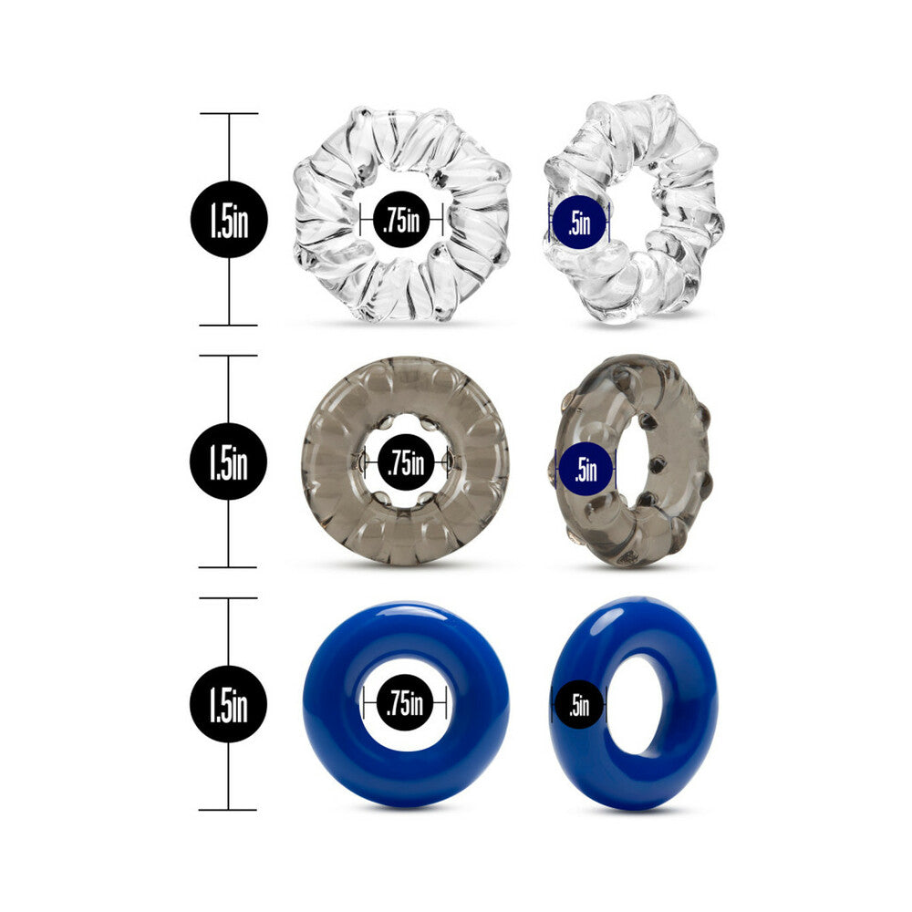 Stay Hard TripleStretch Rings 3pk Assort