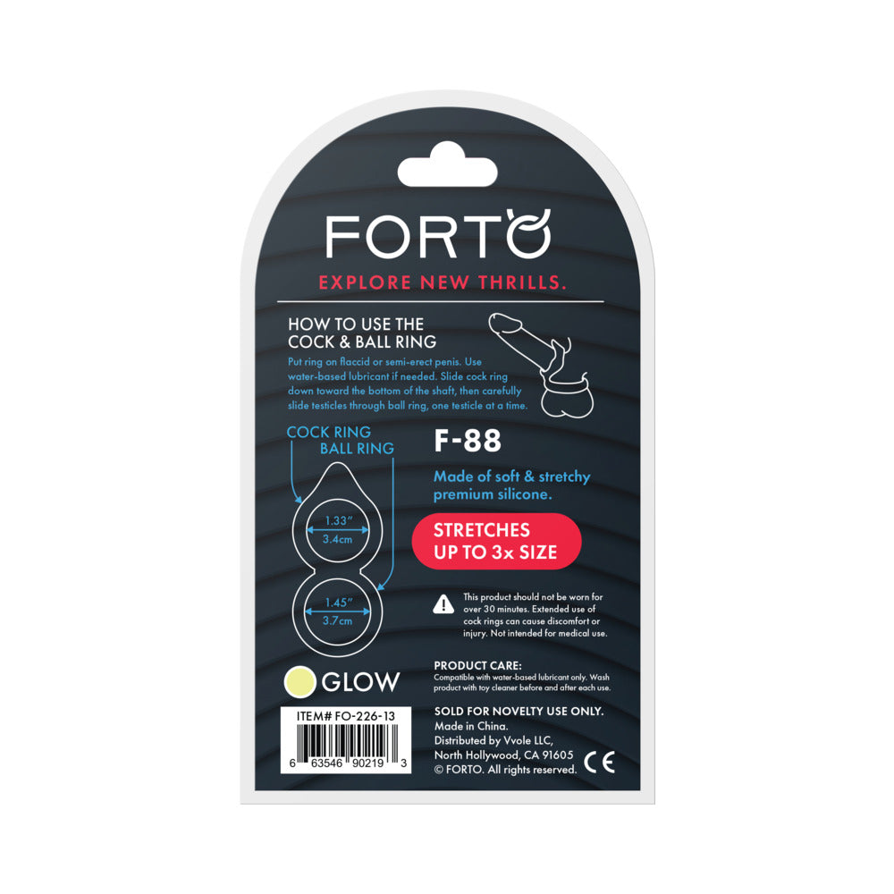 Forto F-88 Liquid Silicone Cock & Ball Ring Glow