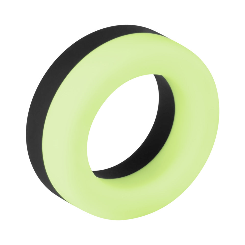 Forto F-19 Liquid Silicone 2-Tone Cockring Black/Glow