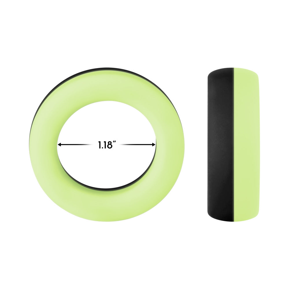 Forto F-19 Liquid Silicone 2-Tone Cockring Black/Glow