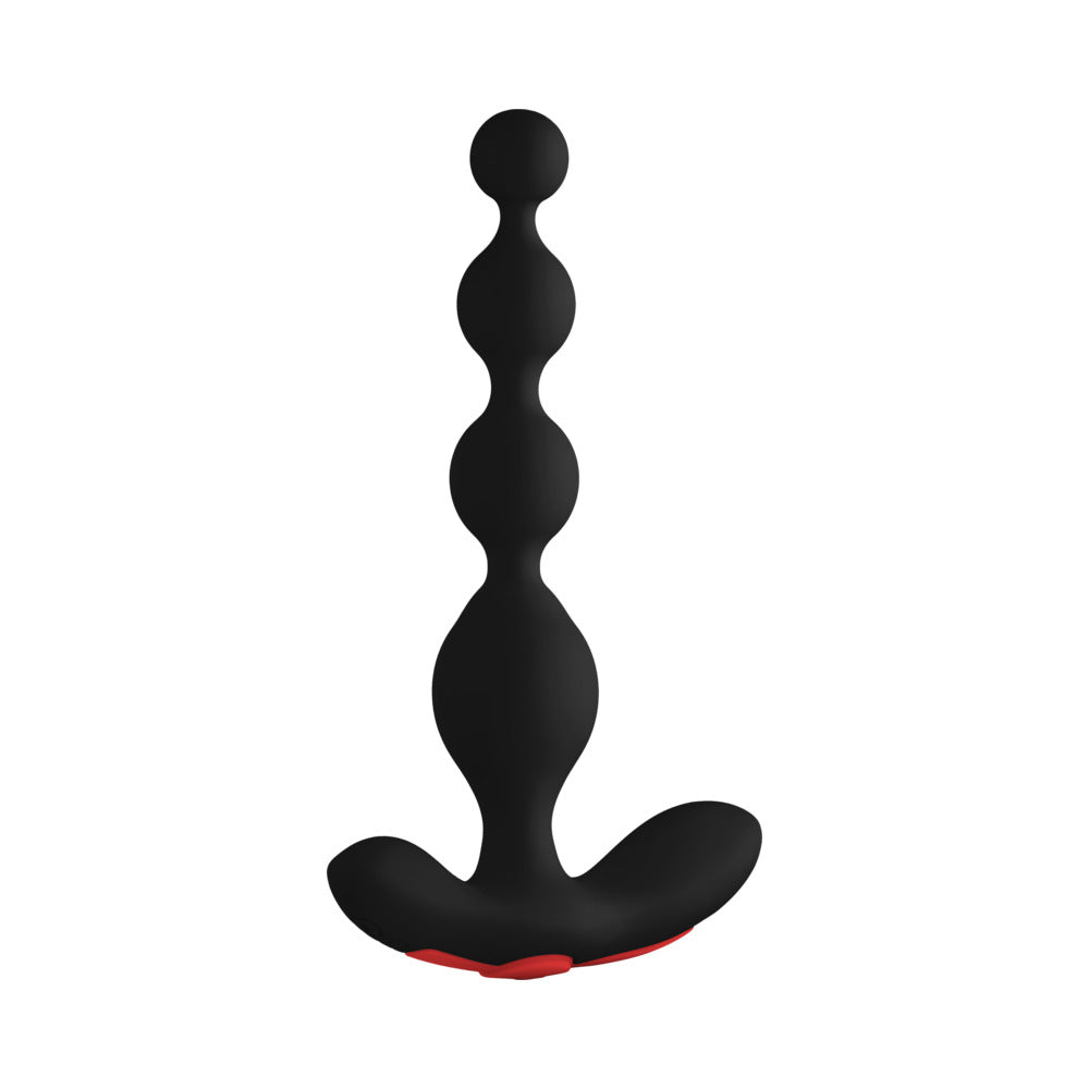 Forto Vibrating Anal Beads Rechargeable Silicone Plug Black