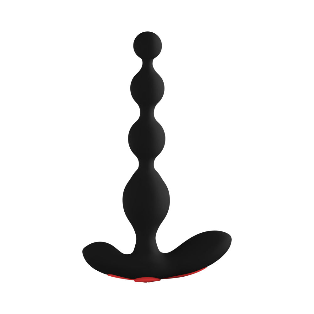 Forto Vibrating Anal Beads Rechargeable Silicone Plug Black