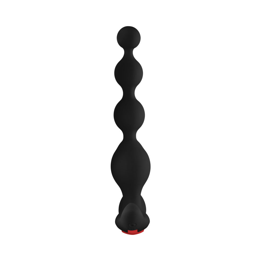 Forto Vibrating Anal Beads Rechargeable Silicone Plug Black