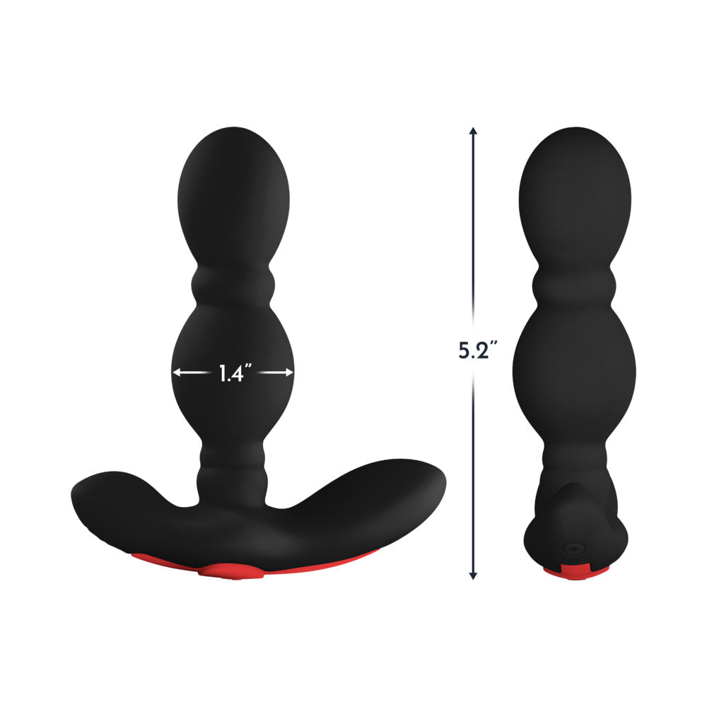 Forto Vibrating Anal Plug Rechargeable Silicone Black