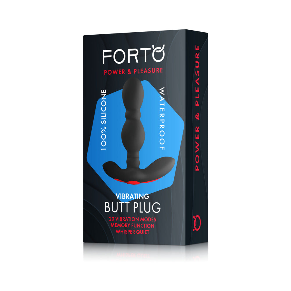 Forto Vibrating Anal Plug Rechargeable Silicone Black