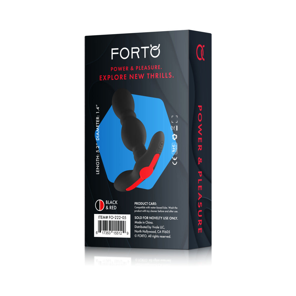 Forto Vibrating Anal Plug Rechargeable Silicone Black