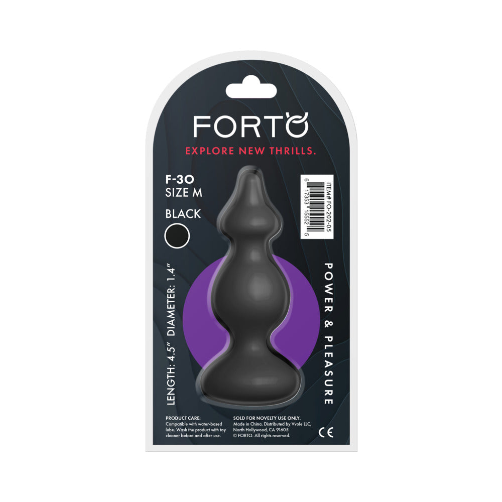 Forto F-30 Pointer Silicone Anal Plug Medium Black
