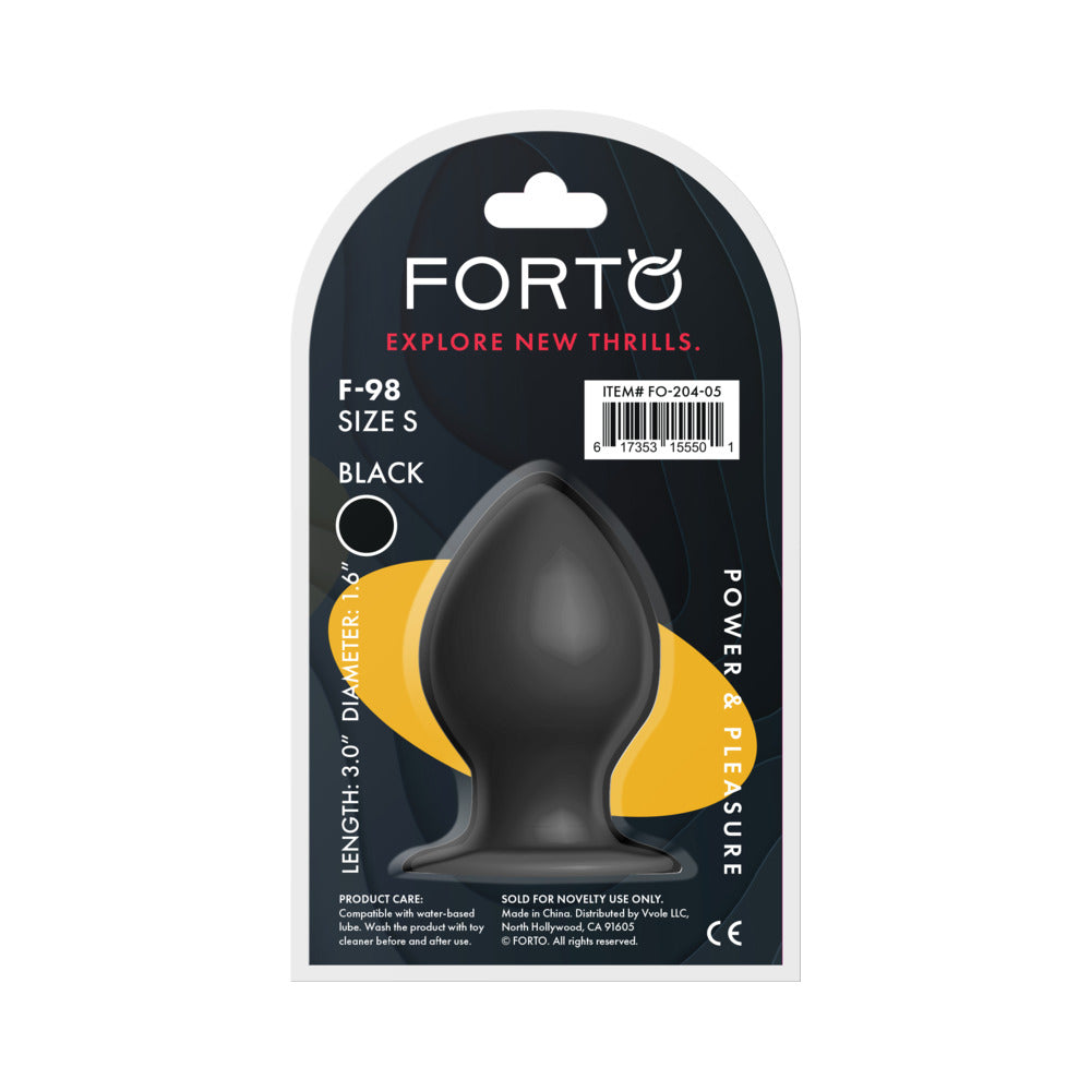 Forto F-98 Cone Silicone Anal Plug Small Black