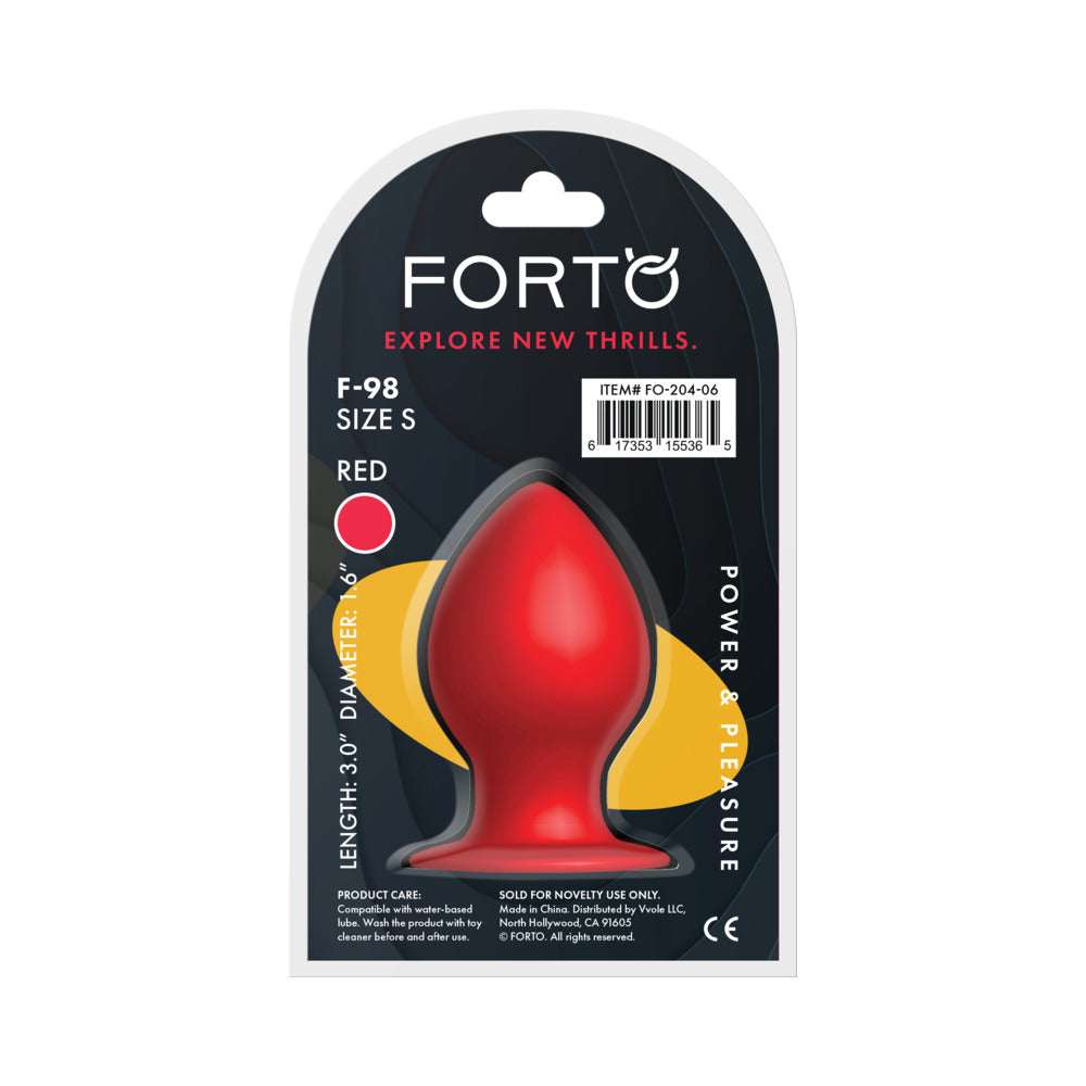 Forto F-98 Cone Silicone Anal Plug Small Red