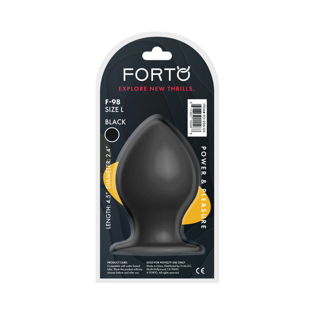 Forto F-98 Cone Silicone Anal Plug Large Black