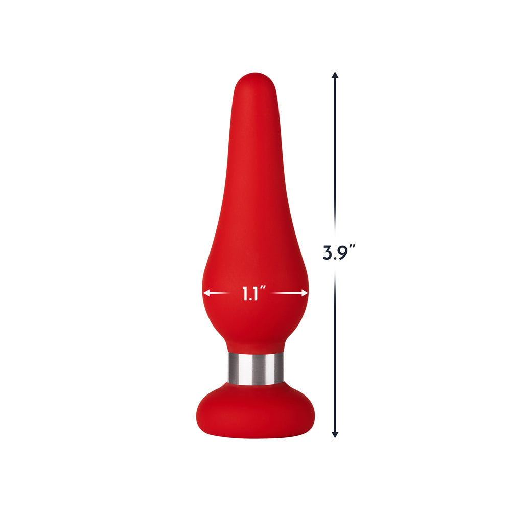 Forto F-21 Tear Drop Silicone Anal Plug Small Red