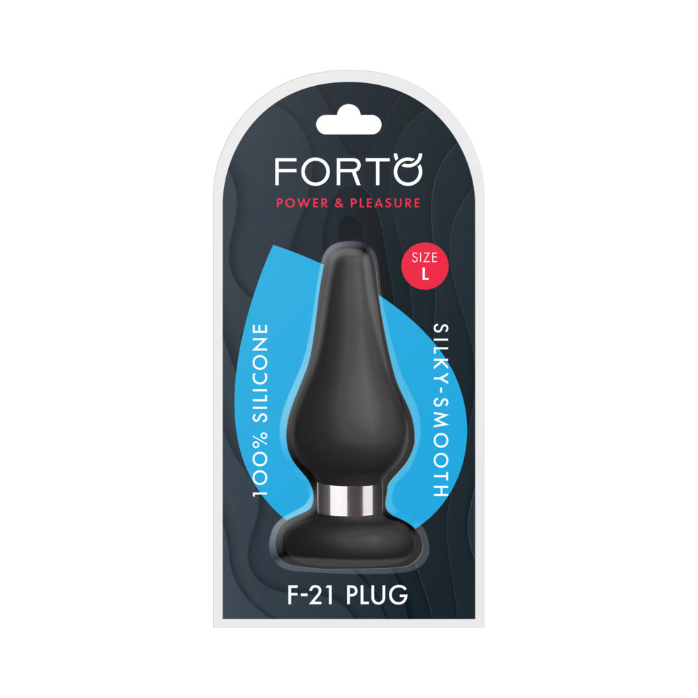 Forto F-21 Tear Drop Silicone Anal Plug Large Black