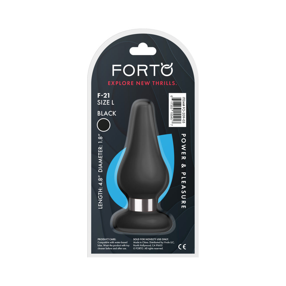 Forto F-21 Tear Drop Silicone Anal Plug Large Black