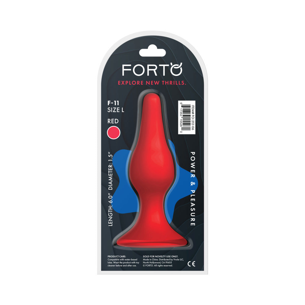 Forto F-11 Lungo Silicone Anal Plug Large Red