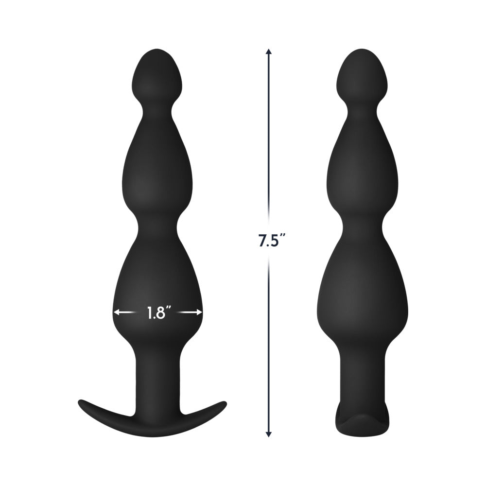Forto F-52 Cone Beads Silicone Anal Plug Black