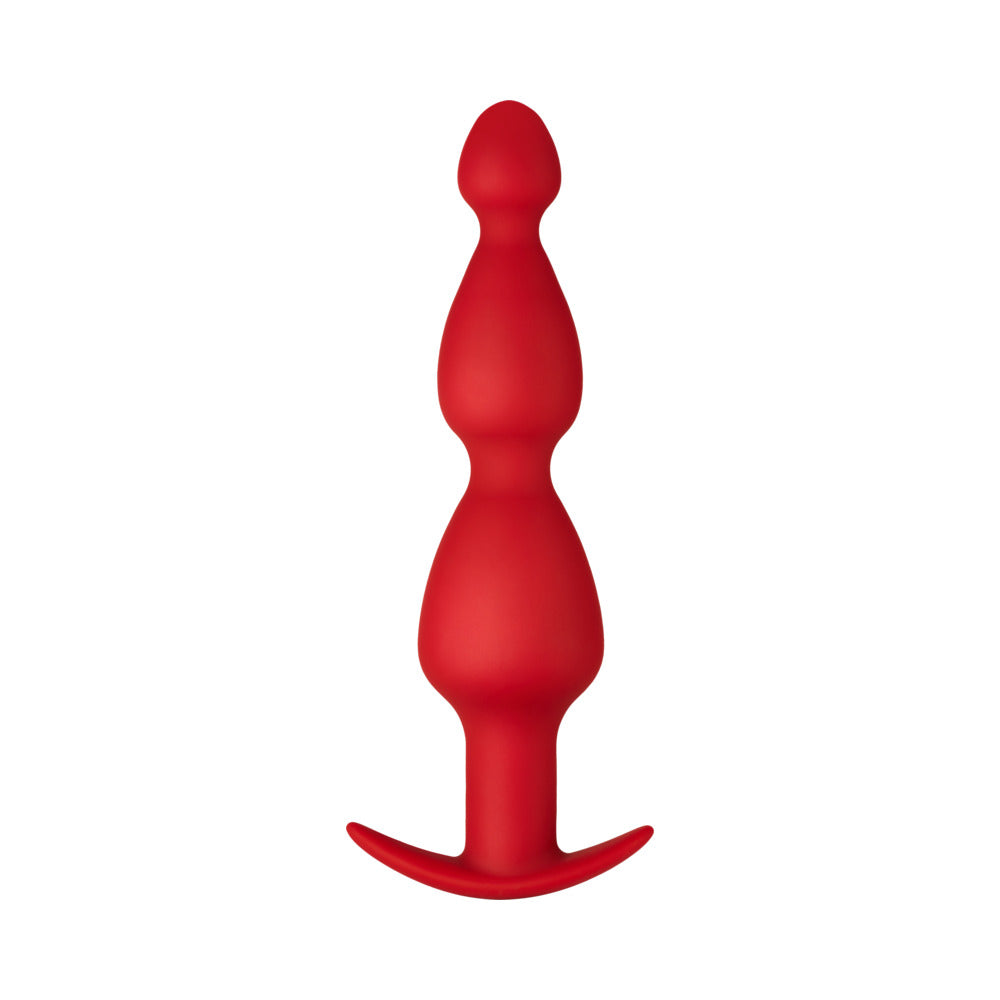 Forto F-52 Cone Beads Silicone Anal Plug Red