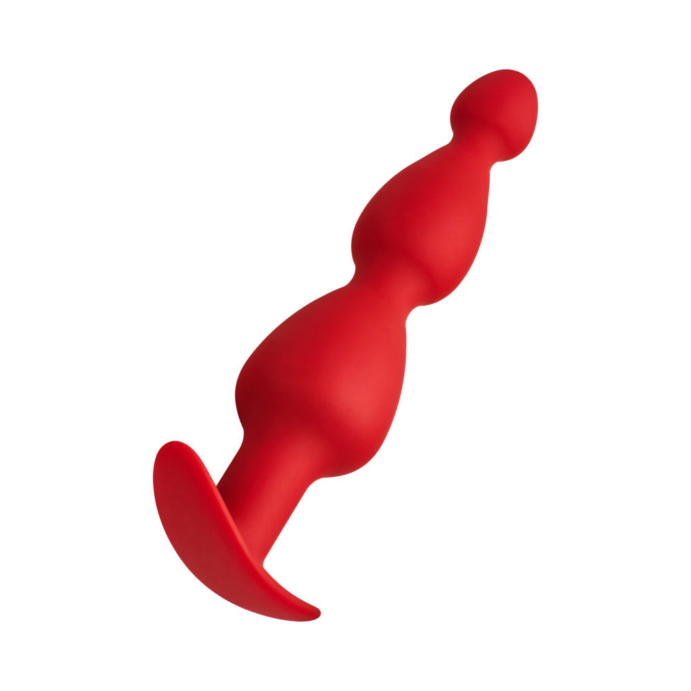 Forto F-52 Cone Beads Silicone Anal Plug Red
