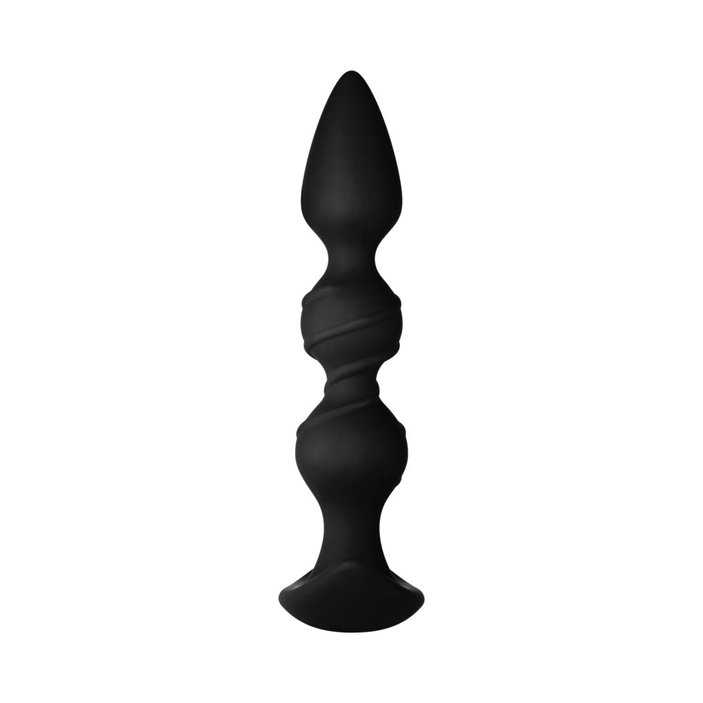 Forto F-42 Spiral Beads Silicone Anal Plug Black