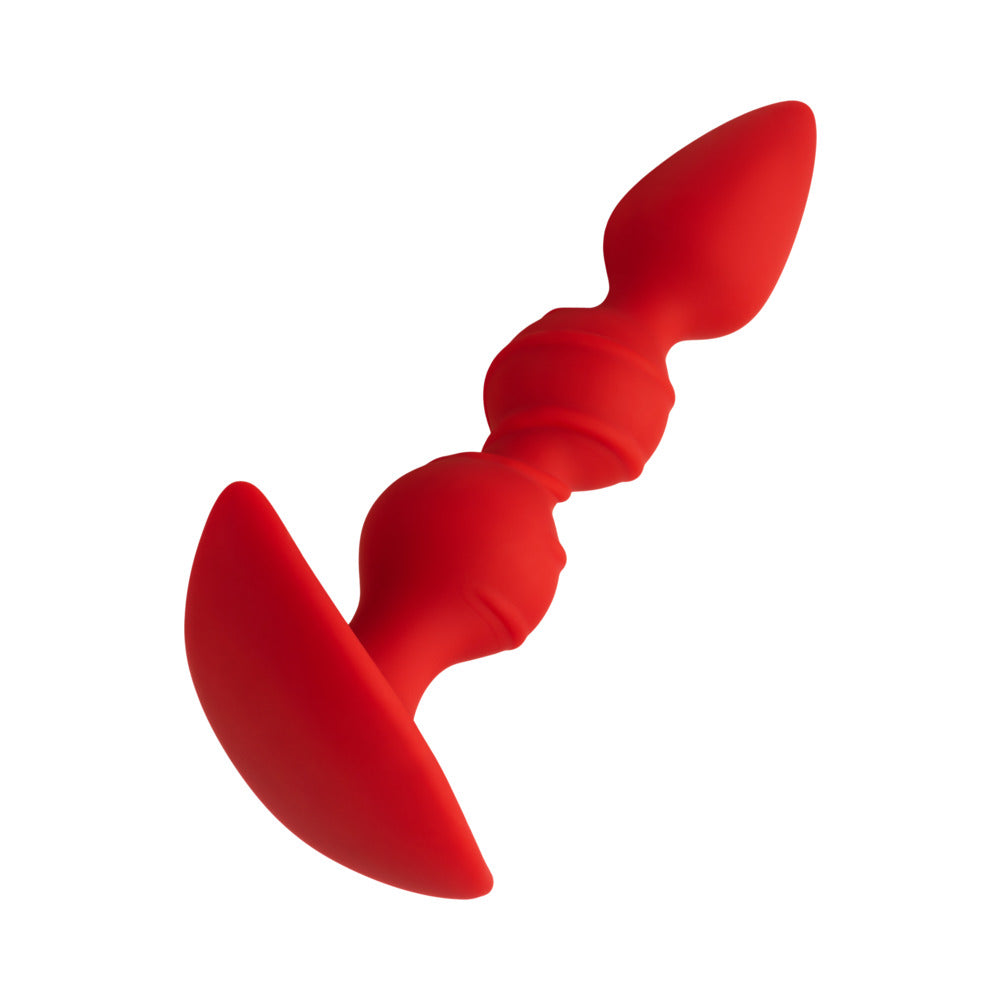 Forto F-42 Spiral Beads Silicone Anal Plug Red