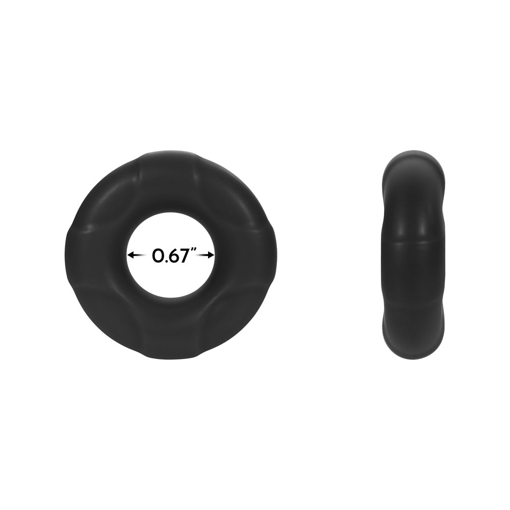 Forto F-33 Liquid Silicone Cockring Small Black