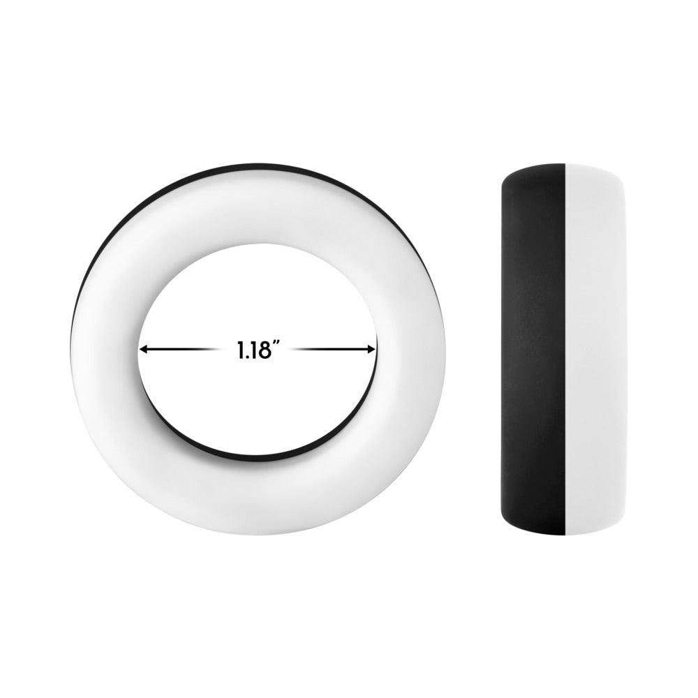 Forto F-19 Liquid Silicone 2-Tone Cockring Black/White