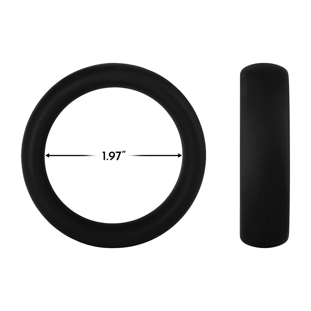 Forto F-64 Wide Liquid Silicone Cockring Large Black
