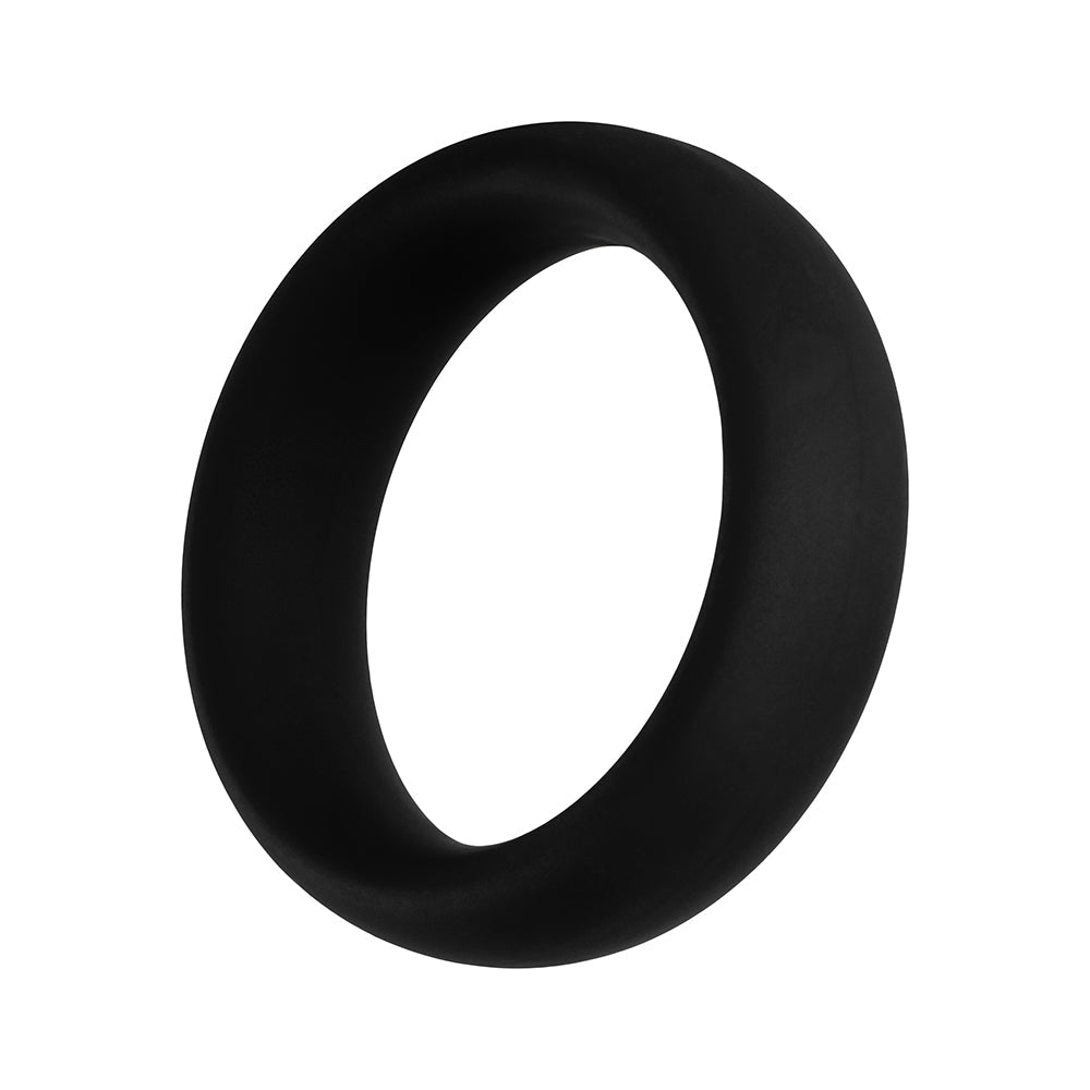 Forto F-64 Wide Liquid Silicone Cockring Medium Black