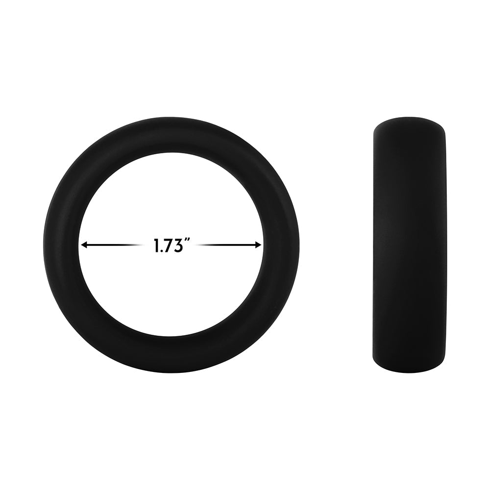 Forto F-64 Wide Liquid Silicone Cockring Medium Black